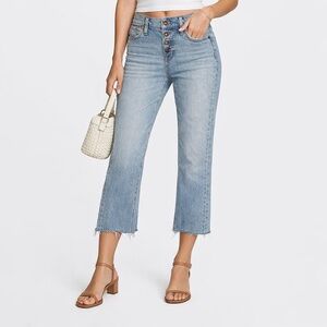 J. Crew Demi Boot Crop - Button Fly - Raw Hem - Light Wash